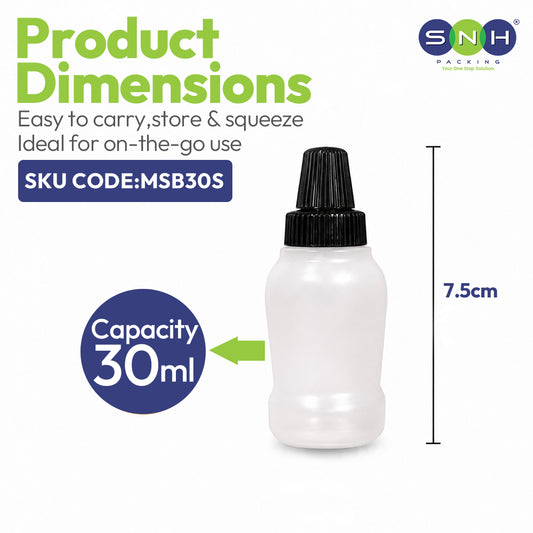 SNH mini squeeze bottle smokey 30ml reusable condiment bottle UAE