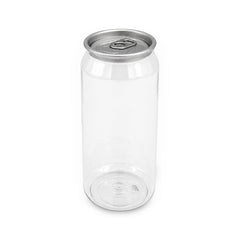 SNH PET can round clear 500ml with silver lid beverage bottle UAE