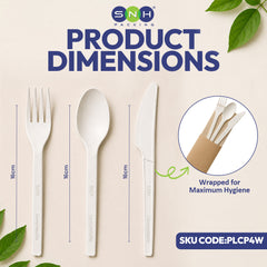 SNH PLA cutlery wrapped disposable spoon fork knife napkin UAE