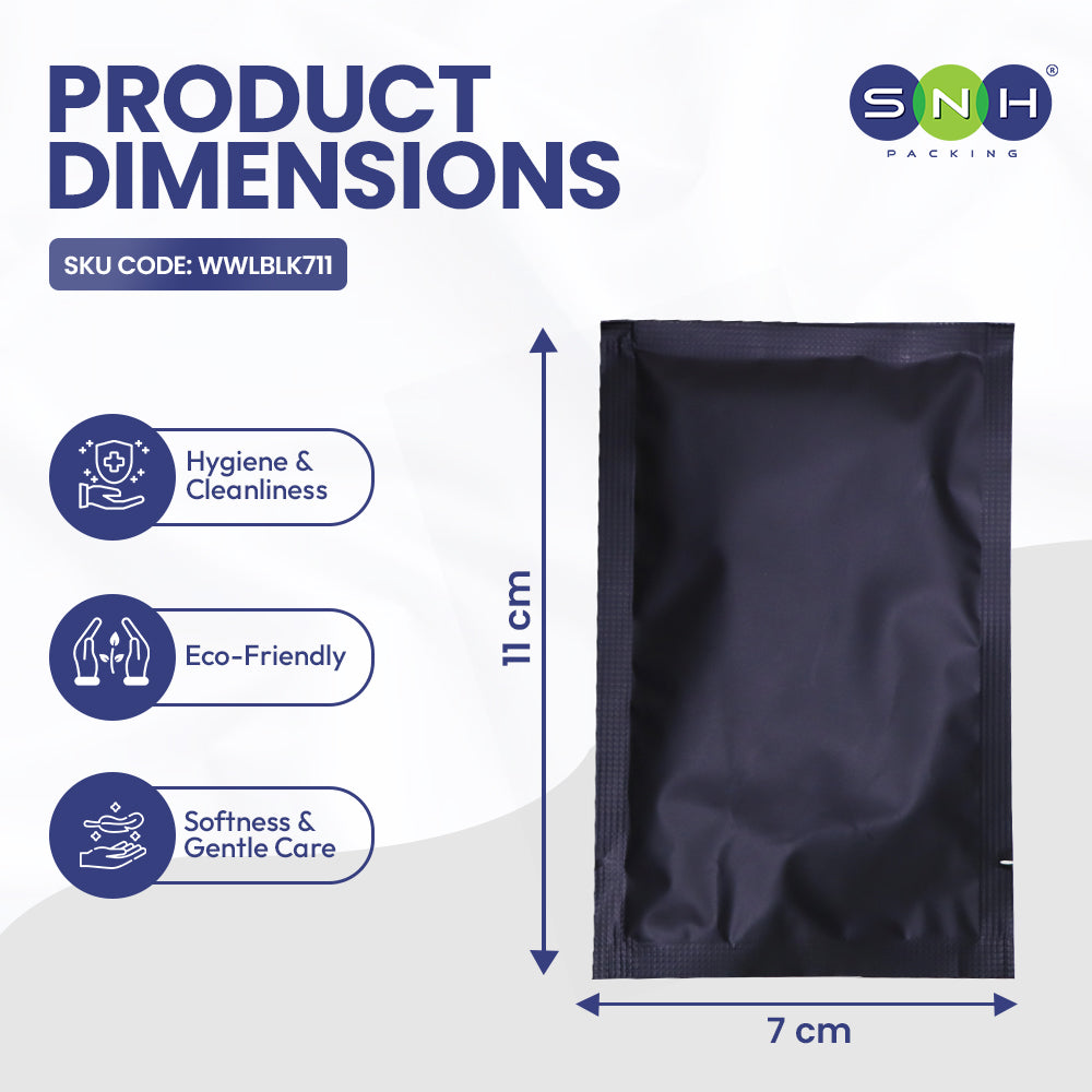SNH large black wet wipes 7x11cm disposable hygiene wipes UAE