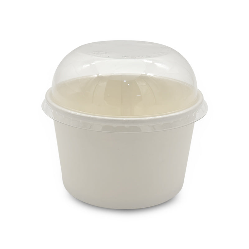 SNH white kraft paper ice cream cup dome lid 12oz UAE