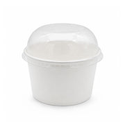 White Ice Cream Cups with Lid