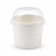 White Ice Cream Cups with Lid