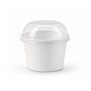 White Ice Cream Cups with Lid