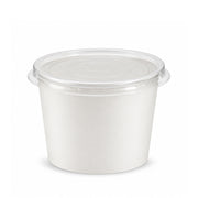 White Ice Cream Cups with Lid