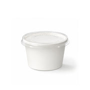 White Ice Cream Cups with Lid