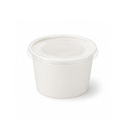 White Ice Cream Cups with Lid