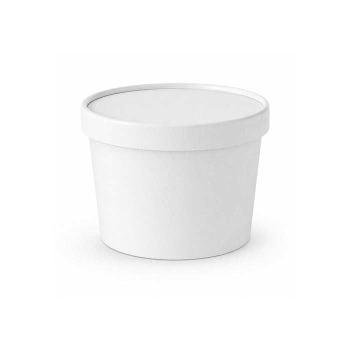 White Paper Soup Cups with Paper Lid 8 OZ to 32 OZ