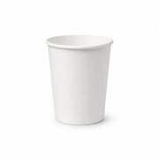 A plain white paper cup