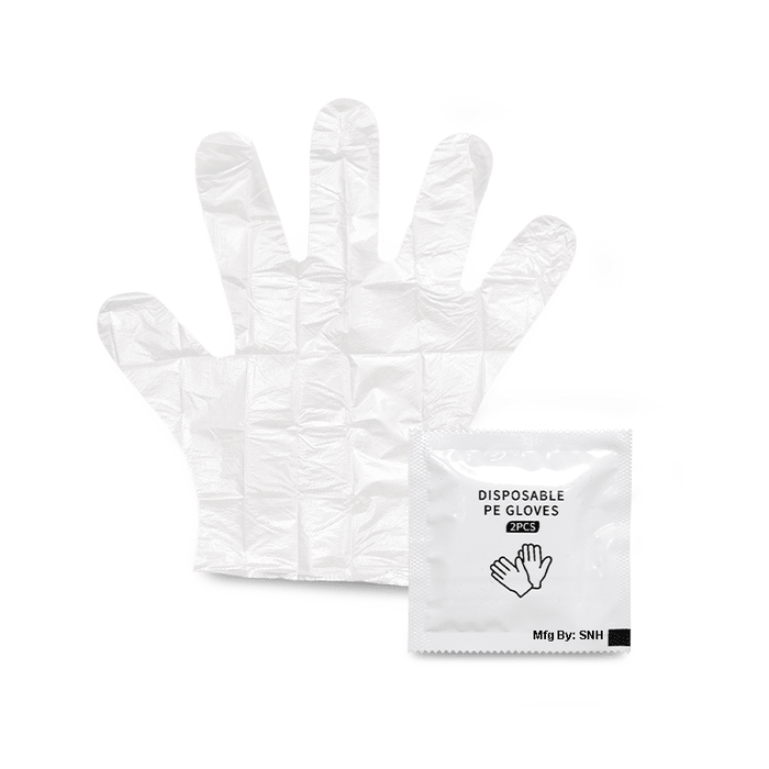 SNH Wrapped PE Gloves Disposable Food Handling