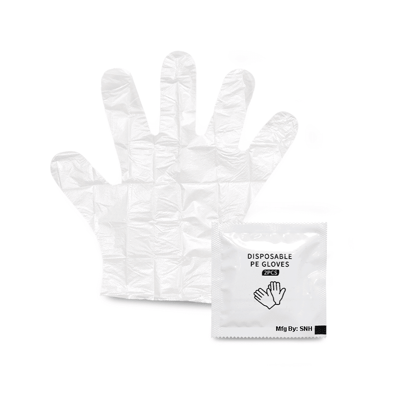 SNH Wrapped PE Gloves Disposable Food Handling - SNH Packing