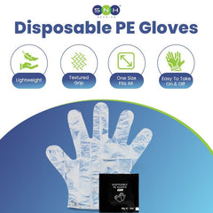 SNH Wrapped PE Gloves Disposable Food Handling - SNH Packing