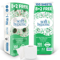 Soft & Hygienic Toilet Roll – 100 Sheets 10 Rolls PKT - SNH Packing