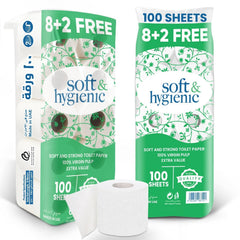 Soft & Hygienic Toilet Roll 100 Sheets 2 Ply 10 Rolls - SNH Packing
