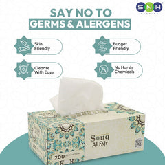 Souq Al Fajr Facial Tissue 200 Sheets 2 Ply 5 Boxes - SNH Packing