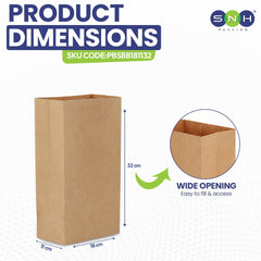 Square Bottom Paper Bags Brown White Kraft Takeaway - SNH Packing