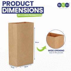 Square Bottom Paper Bags Brown White Kraft Takeaway - SNH Packing