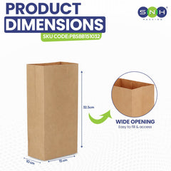 Square Bottom Paper Bags Brown White Kraft Takeaway - SNH Packing