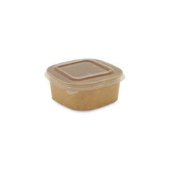 Brown rectangular food container with a lid