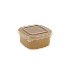 Brown food container with a clear lid 