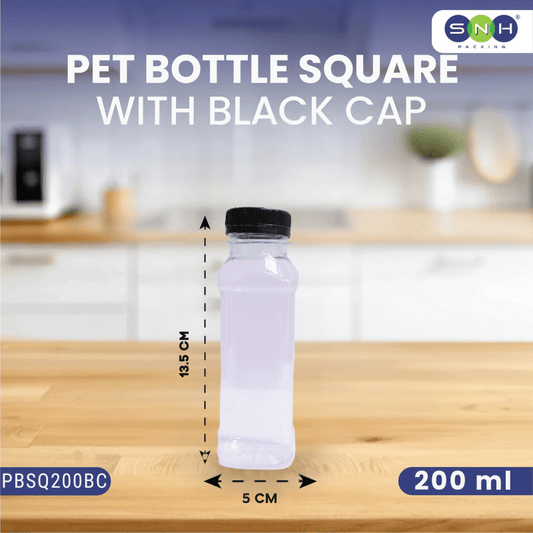 Square PET Bottles with Cap – Leak - Proof & Food - Grade - SNH Packing