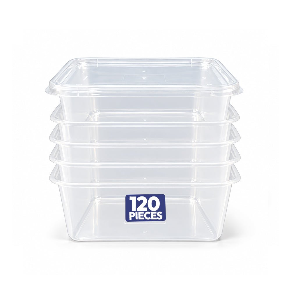 Square Plastic Containers with Lids 2000ml - 120 Pcs - SNH Packing