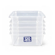 Square Plastic Containers with Lids 2000ml - 120 Pcs - SNH Packing