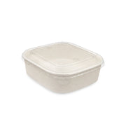 Square White Salad Bowl with PET Lid 400ml to 1200ml - SNH Packing