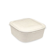 Square White Salad Bowl with PET Lid 400ml to 1200ml - SNH Packing