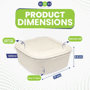 Square White Salad Bowl with PET Lid 400ml to 1200ml - SNH Packing