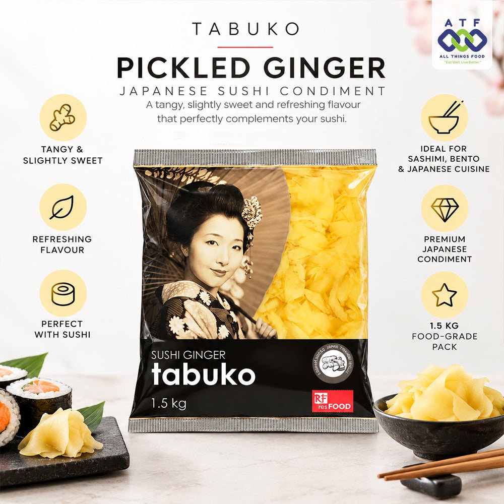 Tabuko Pickled Ginger White 1.5KG Japanese Sushi Condiment - SNH Packing