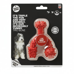 Tasty Bone Nylon Trio Dog Chew Toy, Durable & Indestructible Chew for Small Dogs, Beef Flavor - SNH Packing