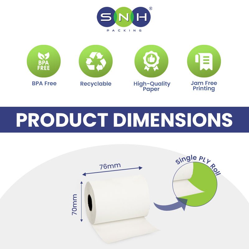 Thermal Paper Rolls POS Receipt Paper 57x40MM to 80x80MM - SNH Packing