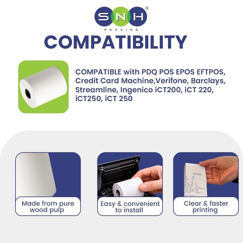 Thermal Paper Rolls POS Receipt Paper 57x40MM to 80x80MM - SNH Packing