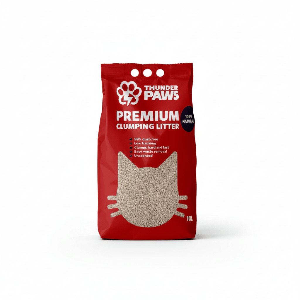 Thunder Paws Premium Hard Clumping Clay Cat Litter 10 L - SNH Packing