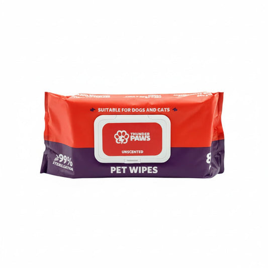 Thunder Paws Unscented Sanitary Pet Wipes Suitable for Cats and Dogs - 80PCS - SNH Packing