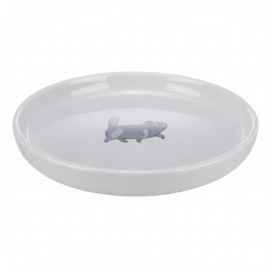 Trixie Ceramic Bowl Flat & Wide for Cats GREY - 23CM - SNH Packing