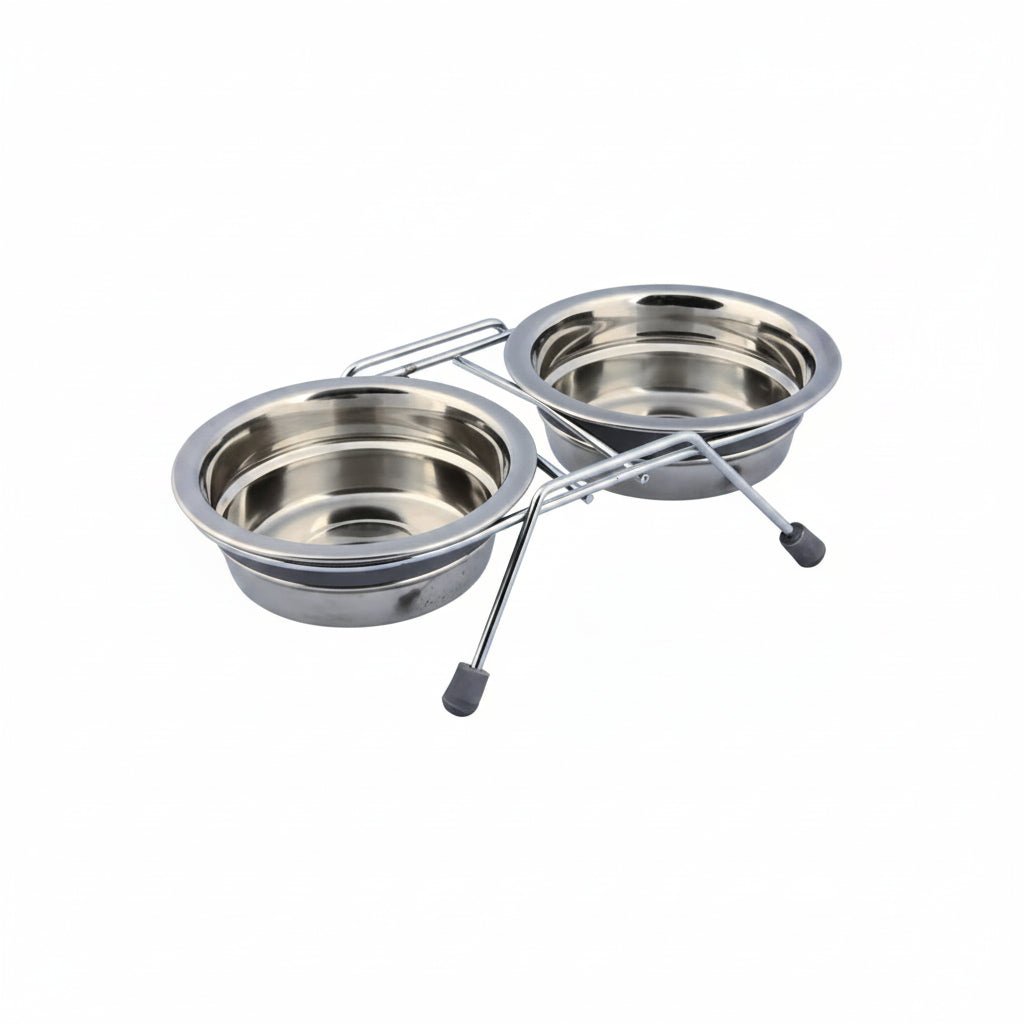 Trixie Eat on Feet Anti-Rattle Steel Bowl Set for Dogs - 250ML - SNH Packing