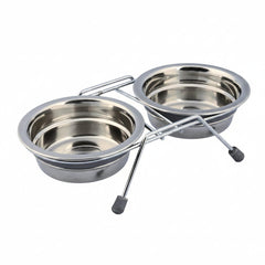 Trixie Eat on Feet Anti-Rattle Steel Bowl Set for Dogs - 900ML - SNH Packing