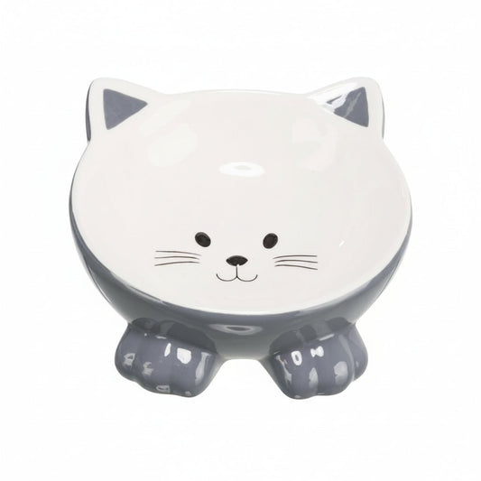 Trixie Elevated Ceramic Ergonomic Cat Bowl DARK GREY - 14CM - SNH Packing