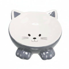 Trixie Elevated Ceramic Ergonomic Cat Bowl LIGHT GREY - 14CM - SNH Packing