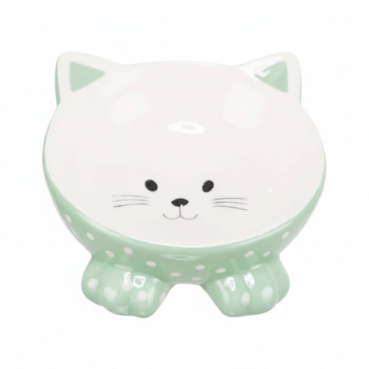 Trixie Elevated Ceramic Ergonomic Cat Bowl MINT - 14CM - SNH Packing