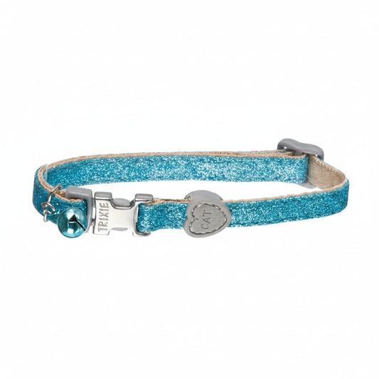 Trixie Glitter Effect Fully Adjustable Collar for Cats BLUE 21X1X1 CM - SNH Packing