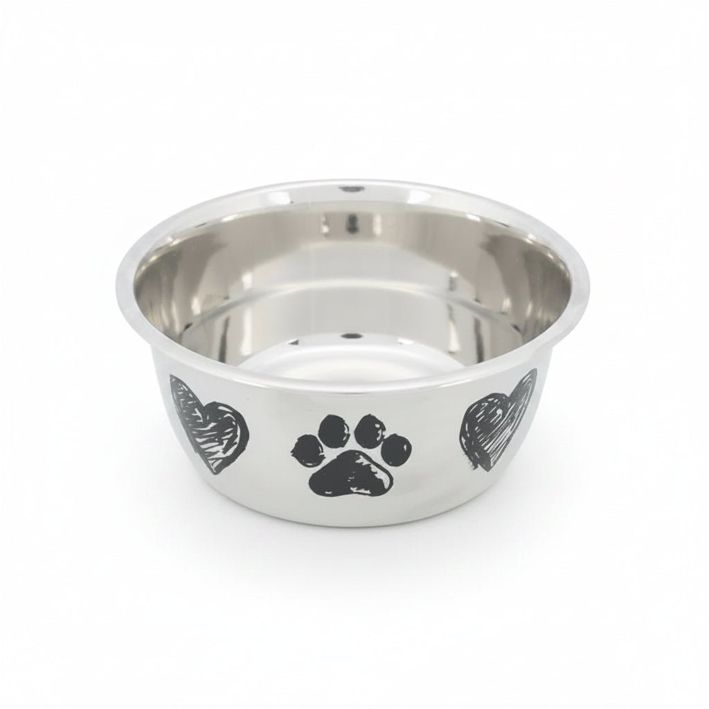 Trixie Paw & Heart Design Stainless Steel Bowl for Dogs - 1L - SNH Packing