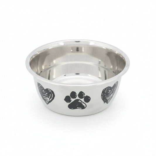 Trixie Paw & Heart Design Stainless Steel Bowl for Dogs - 1L - SNH Packing