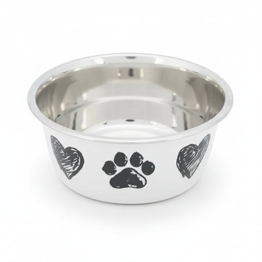 Trixie Paw & Heart Design Stainless Steel Bowl for Dogs 500ML - SNH Packing