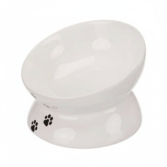 Trixie Raised Ergonomic Ceramic Cat Bowl WHITE - 250ML - SNH Packing