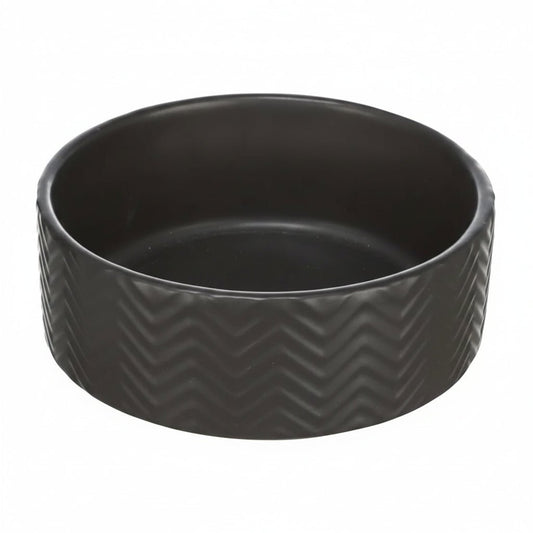Trixie Wavy Pattern Ceramic Dog Bowl BLACK - 13CM - SNH Packing