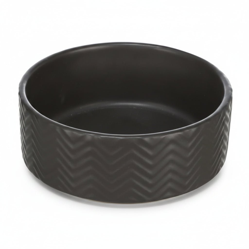 Trixie Wavy Pattern Ceramic Dog Bowl BLACK - 16CM - SNH Packing