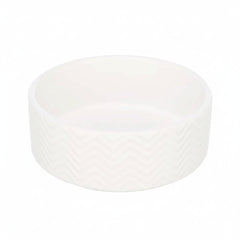 Trixie Wavy Pattern Ceramic Dog Bowl WHITE - 13CM - SNH Packing